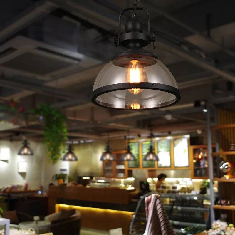 Pendant Light Glass Bowl Shade Adjustable Cable