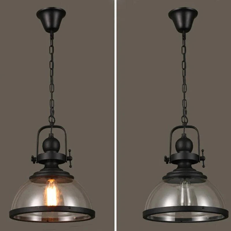 Pendant Light Glass Bowl Shade Adjustable Cable