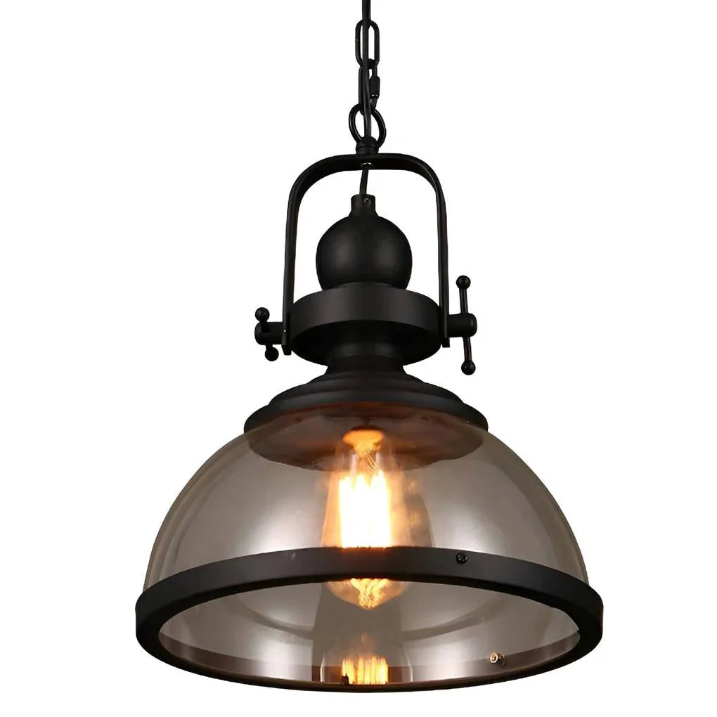 Pendant Light Glass Bowl Shade Adjustable Cable