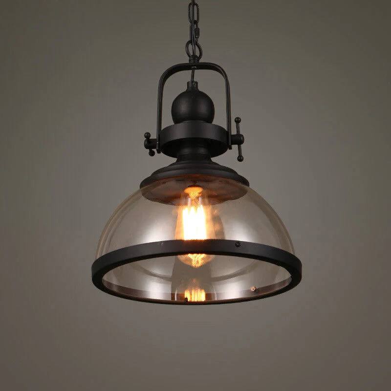 Pendant Light Glass Bowl Shade Adjustable Cable