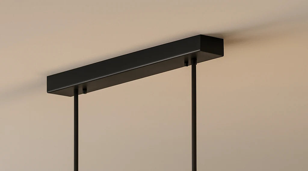 Pendant Light Linear Black Integrated LED Adjustable Dimmable With Remote Control
