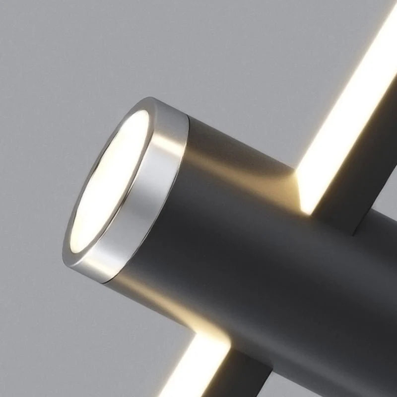 Pendant Light Linear Black Integrated LED Adjustable Dimmable With Remote Control