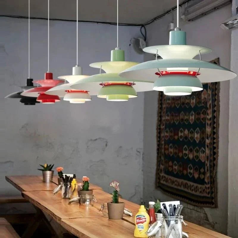 Pendant Light Metal Umbrella Design Adjustable Height