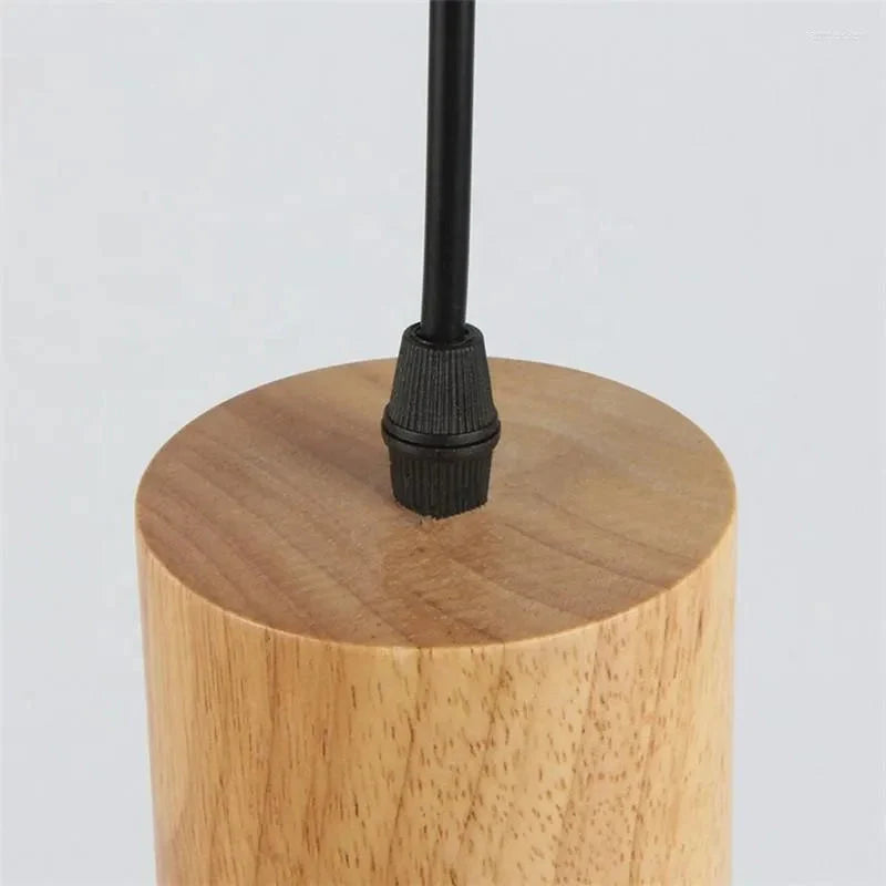 Pendant Light Modern Industrial Metal & Wood Adjustable Height