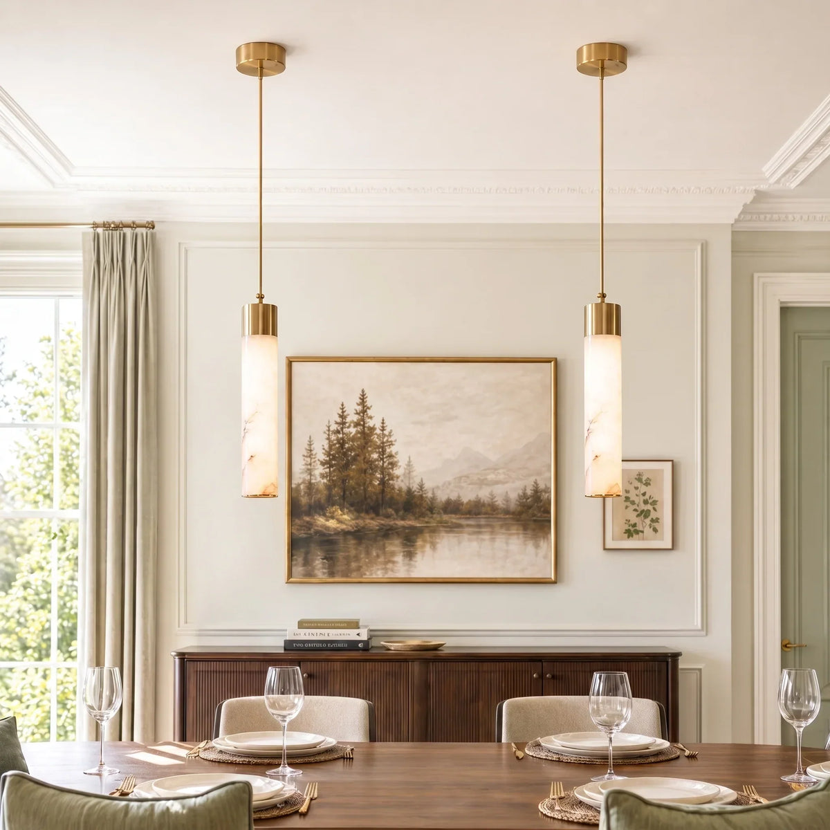 Pendant Light Natural Alabaster Dimmable Integrated LED