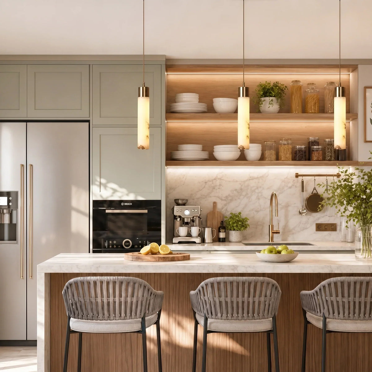 Pendant Light Natural Alabaster Dimmable Integrated LED