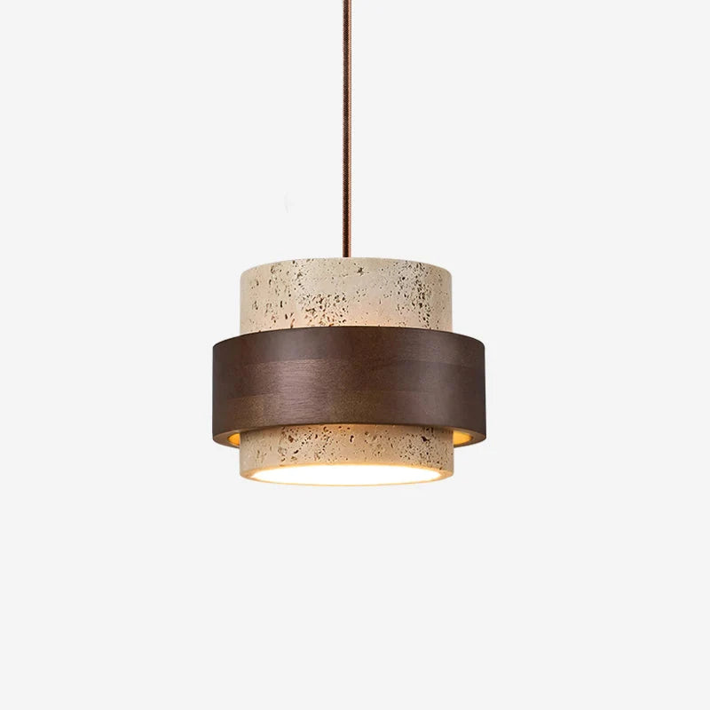 Pendant Light Natural Travertine Adjustable Height Bulb Included