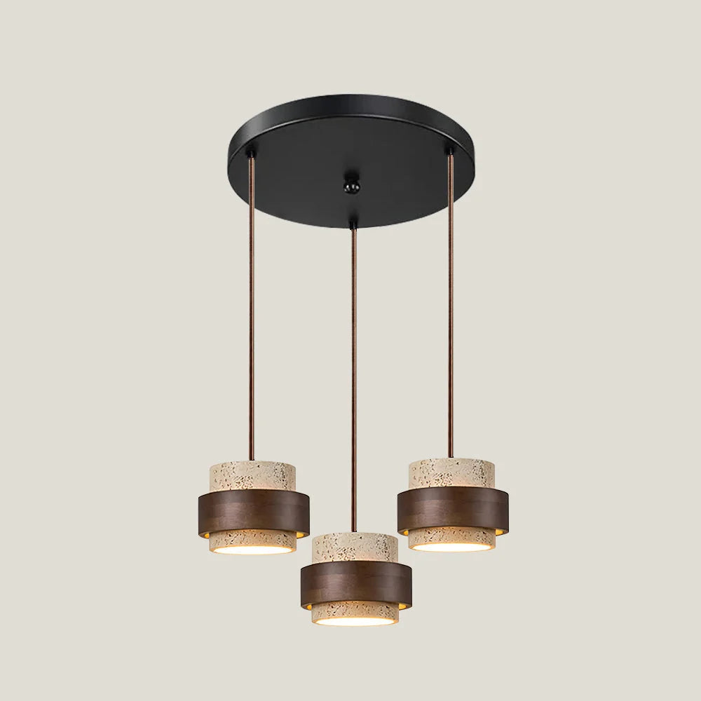 Pendant Light Natural Travertine Adjustable Height Bulb Included