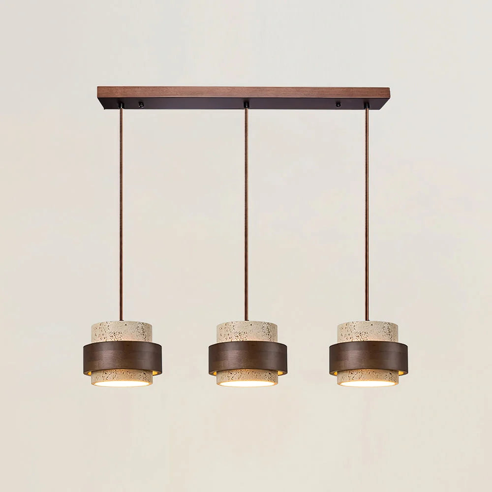 Pendant Light Natural Travertine Adjustable Height Bulb Included