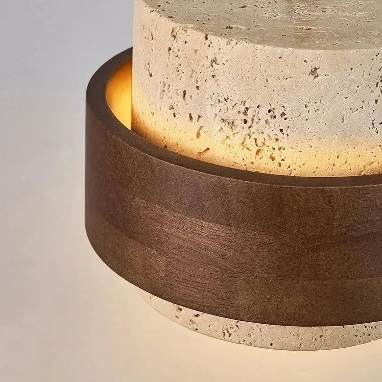 Pendant Light Natural Travertine Adjustable Height Bulb Included