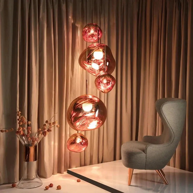 Pendant Light Sculptural Irregular Shade Metal & Acrylic