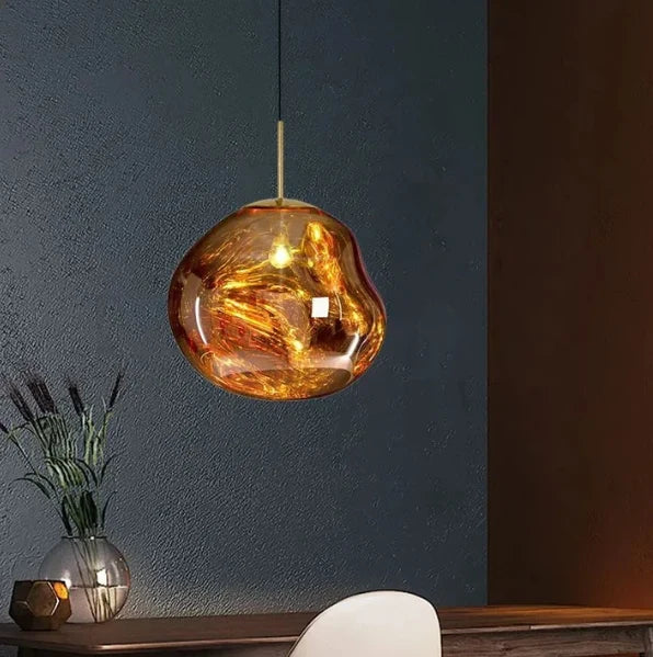 Pendant Light Sculptural Irregular Shade Metal & Acrylic