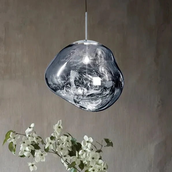 Pendant Light Sculptural Irregular Shade Metal & Acrylic