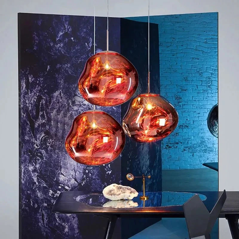 Pendant Light Sculptural Irregular Shade Metal & Acrylic