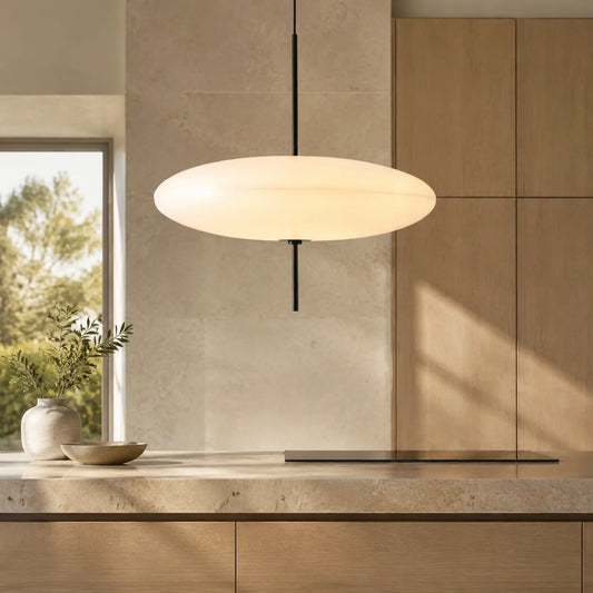 Pendant Light Two-Tone Saucer Iron Shell & Acrylic Diffuser