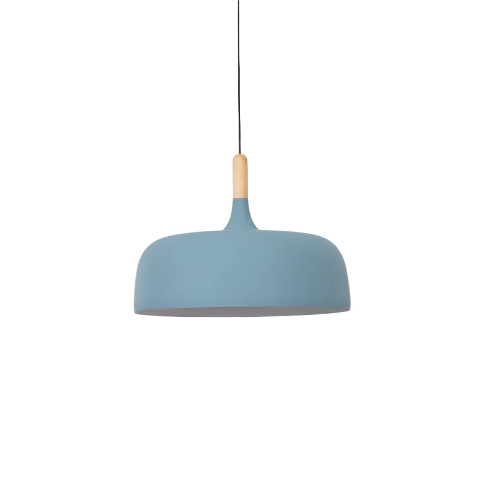 Pendant Light Zinc Alloy Shade Solid Wood Cap Adjustable Cord
