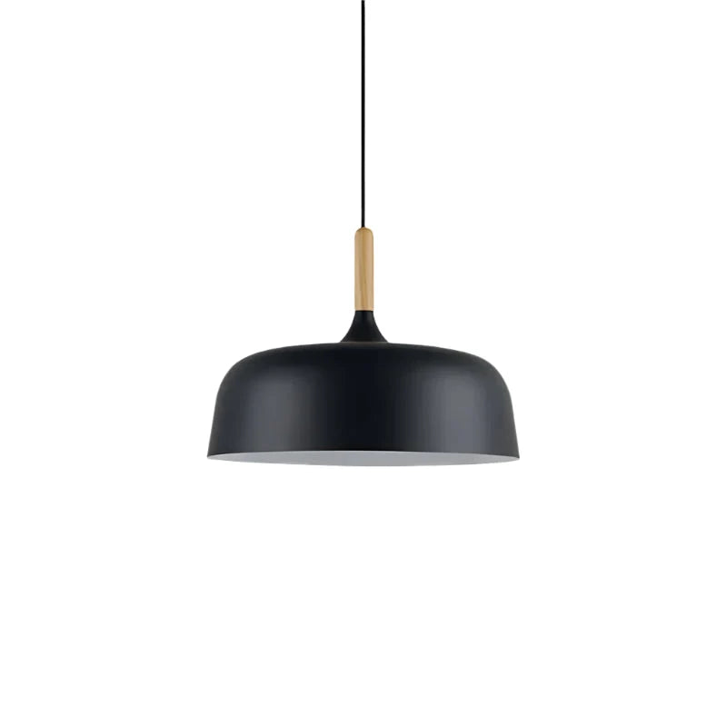 Pendant Light Zinc Alloy Shade Solid Wood Cap Adjustable Cord