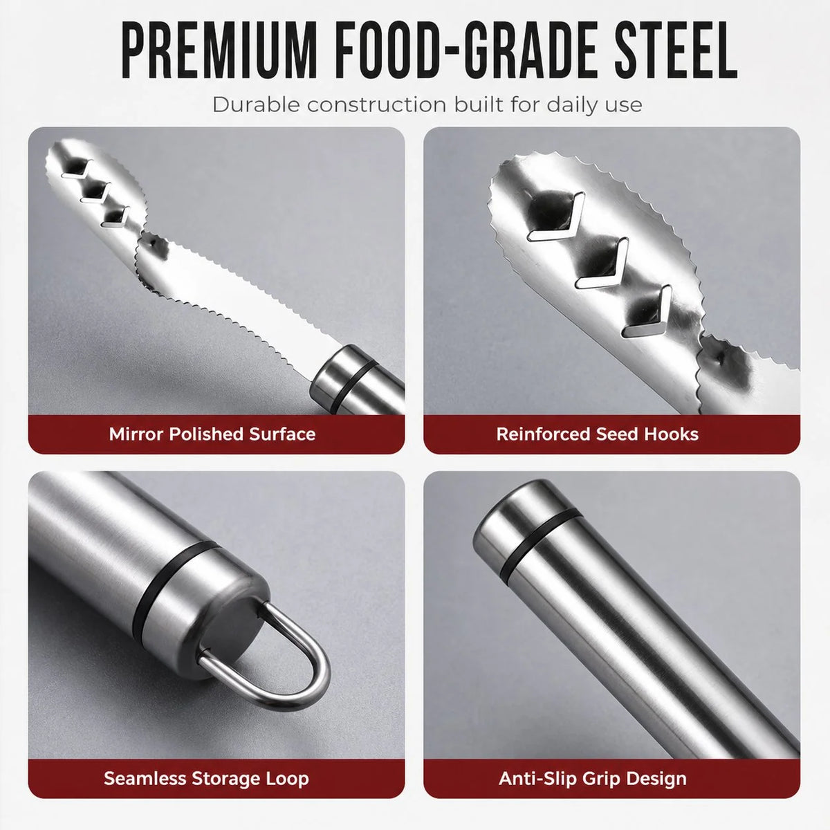 Pepper Corer Stainless Steel Serrated Blade Non-Slip Handle