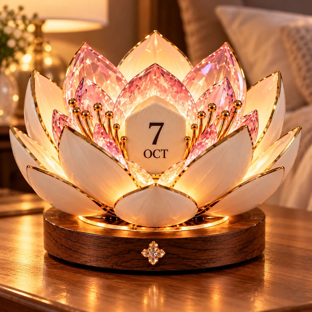 Perpetual Calendar Automatic Blooming Display Decorative Desk Accent