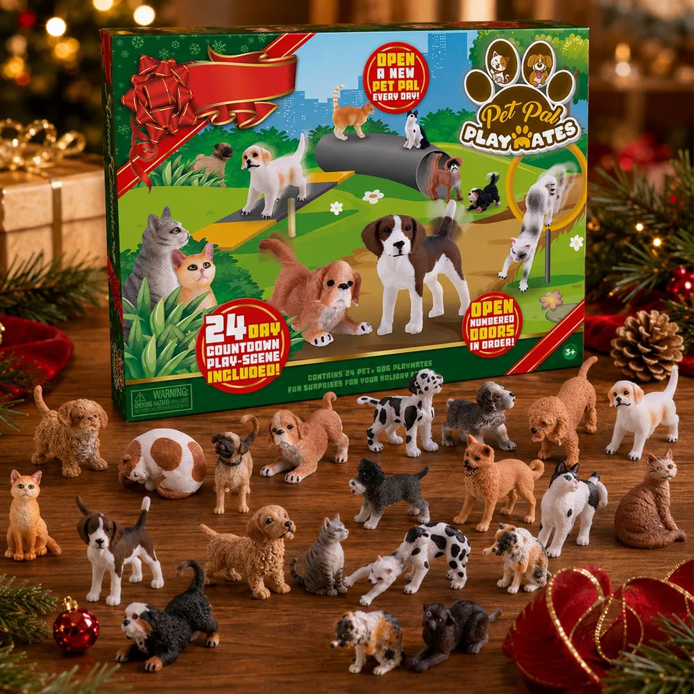 Pet Advent Calendar 24 Figurines Foldable Play Mat