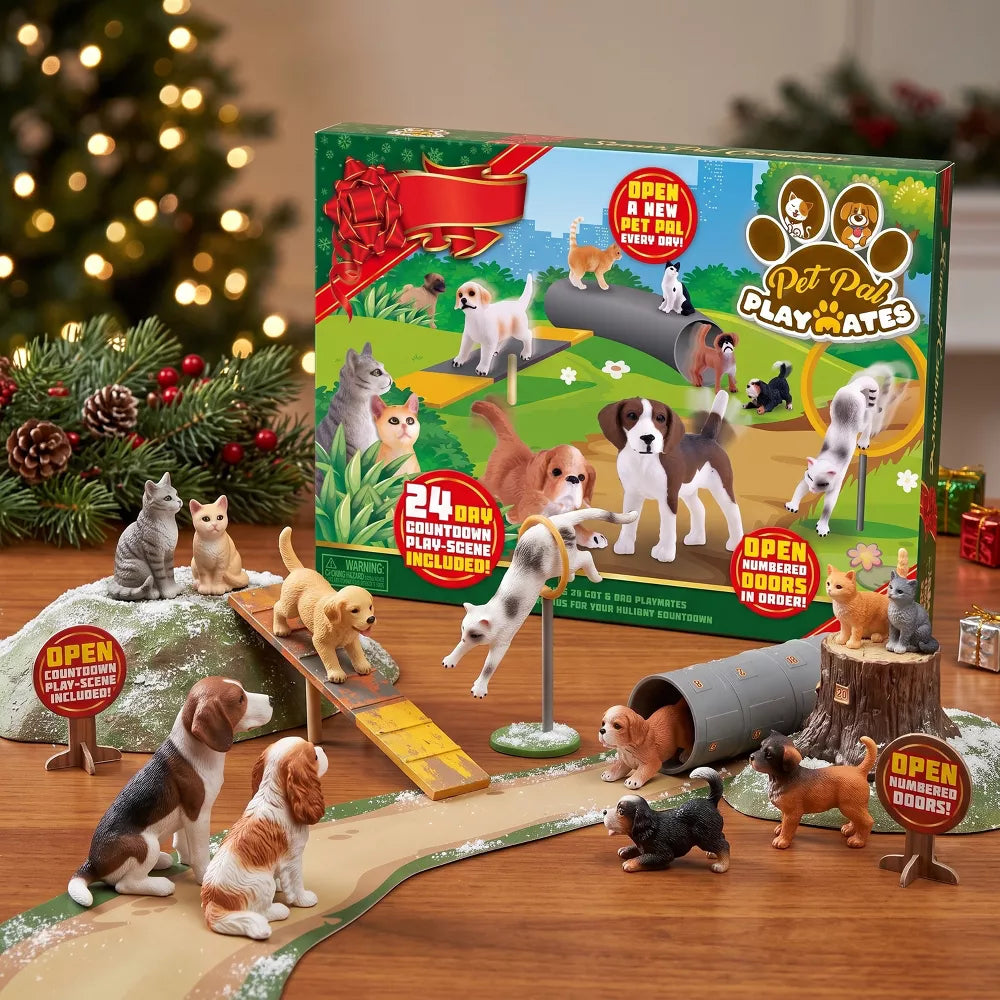 Pet Advent Calendar 24 Figurines Foldable Play Mat