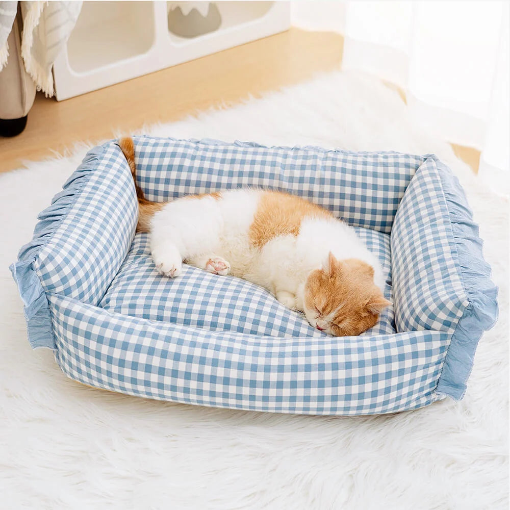 Pet Bed Cotton Raised Edge Machine-Washable Cover