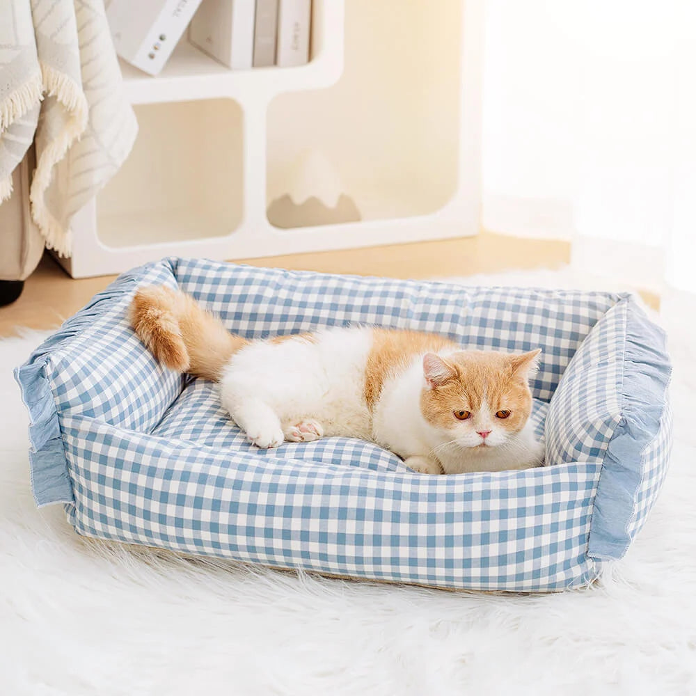 Pet Bed Cotton Raised Edge Machine-Washable Cover