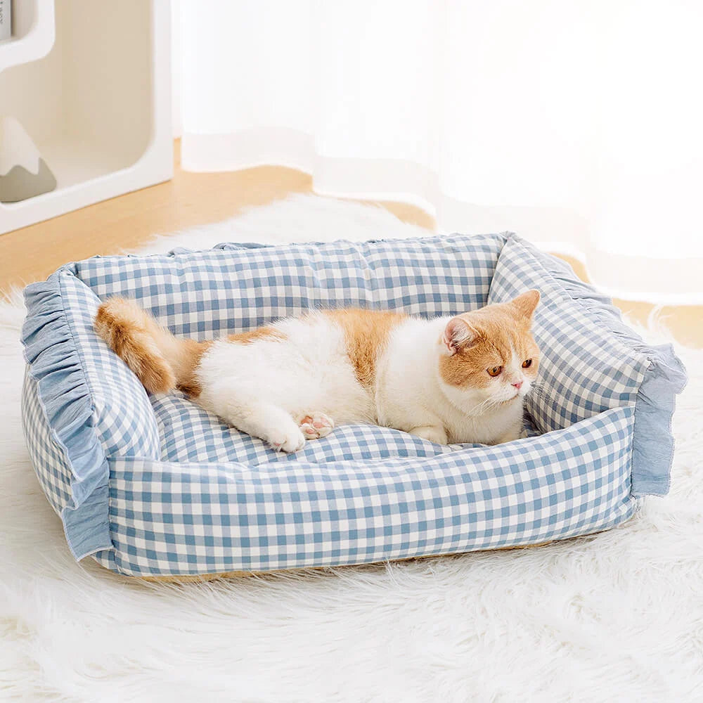 Pet Bed Cotton Raised Edge Machine-Washable Cover
