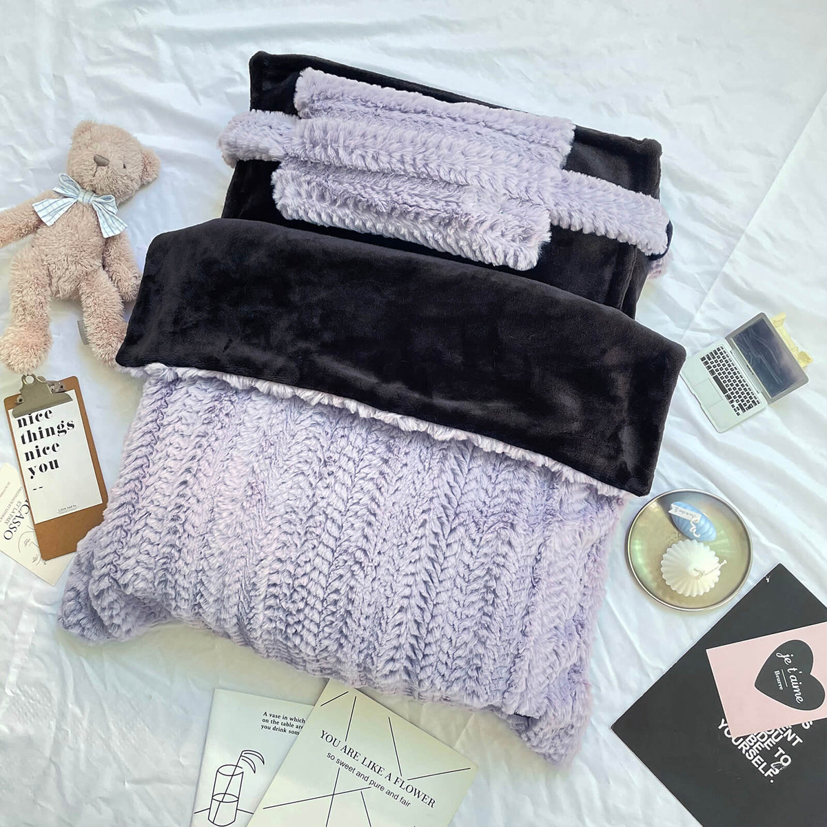 Pet Bed Plush Faux Fur Raised Edge Machine Washable