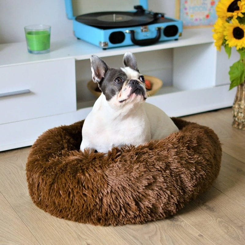 Pet Bed Plush Faux Fur Raised Rim Machine Washable