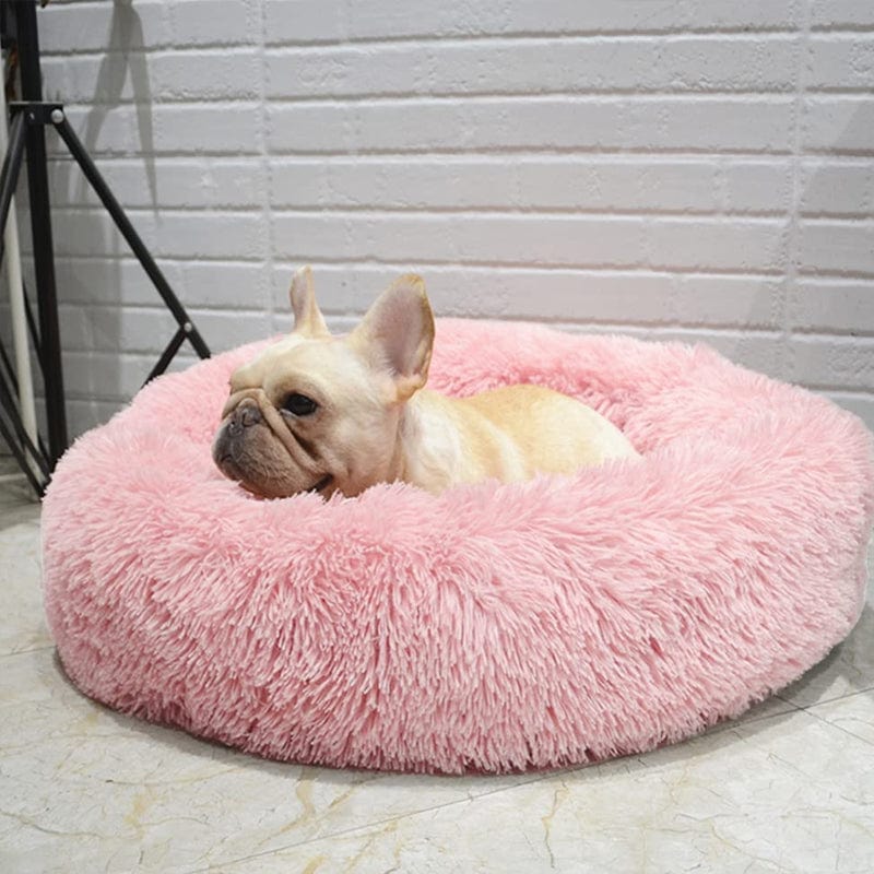 Pet Bed Plush Faux Fur Raised Rim Machine Washable