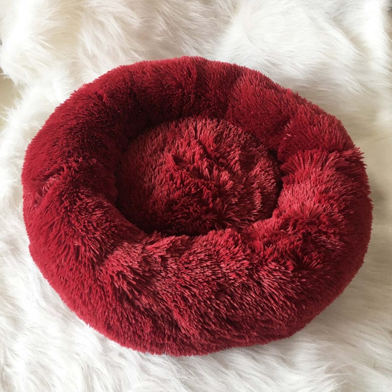 Pet Bed Plush Faux Fur Raised Rim Machine Washable