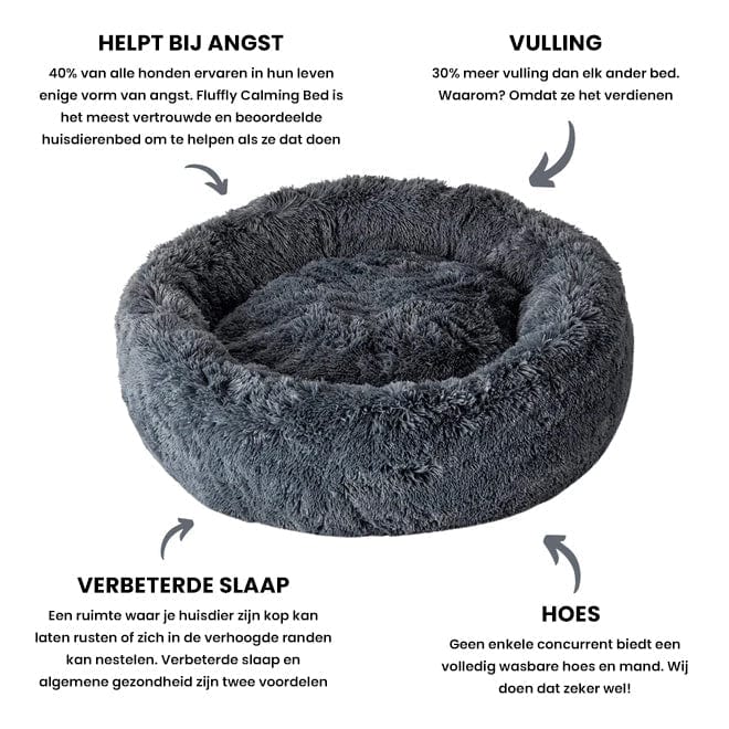 Pet Bed Plush Faux Fur Raised Rim Machine Washable