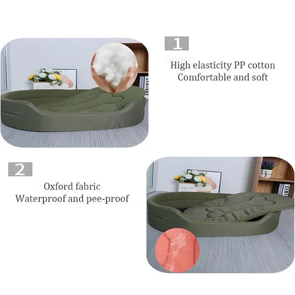 Pet Bed Recycled Fabric Soft Supportive Removable Washable Cover