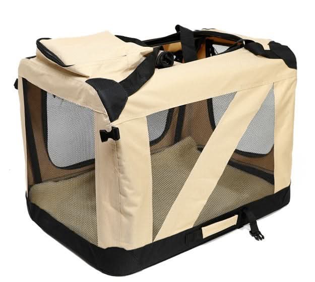 Pet Carrier Foldable Breathable Mesh Panels Removable Padding