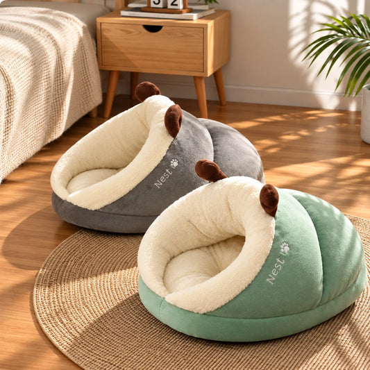Pet Cave Bed Hooded Removable Cushion