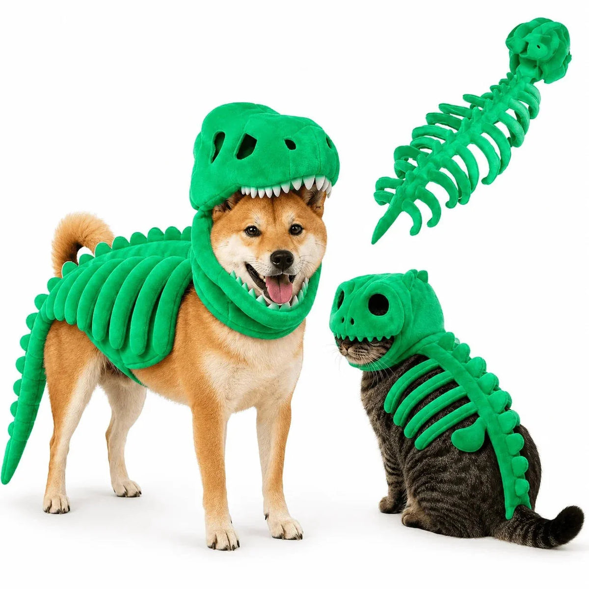 Pet Costume 3D Skeleton Design Machine-Washable Stretch Plush