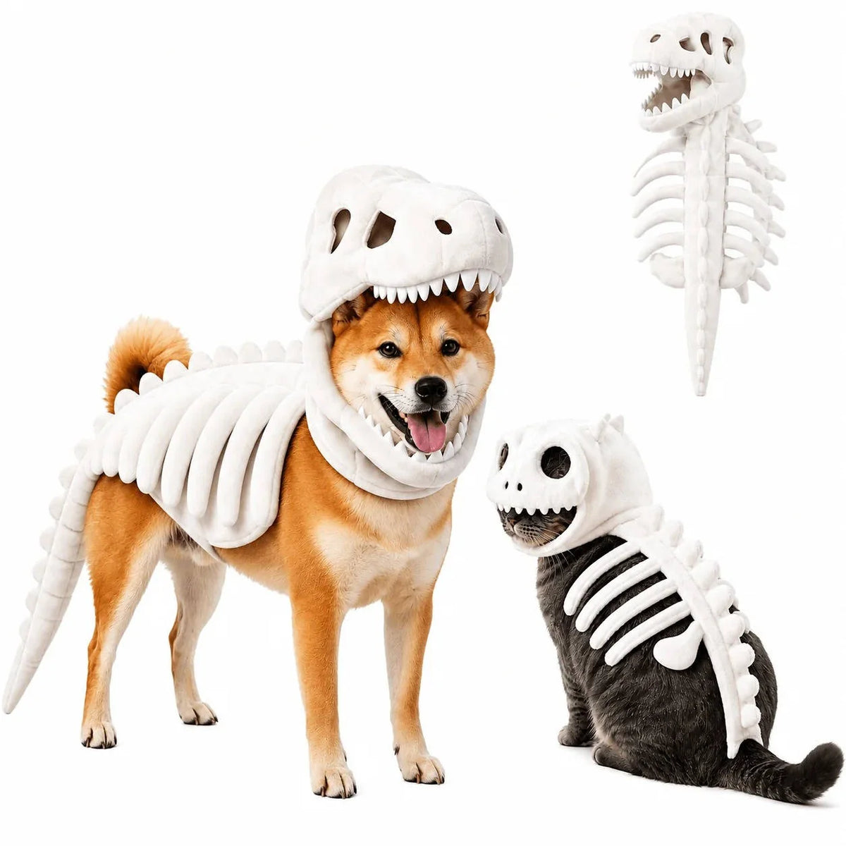 Pet Costume 3D Skeleton Design Machine-Washable Stretch Plush