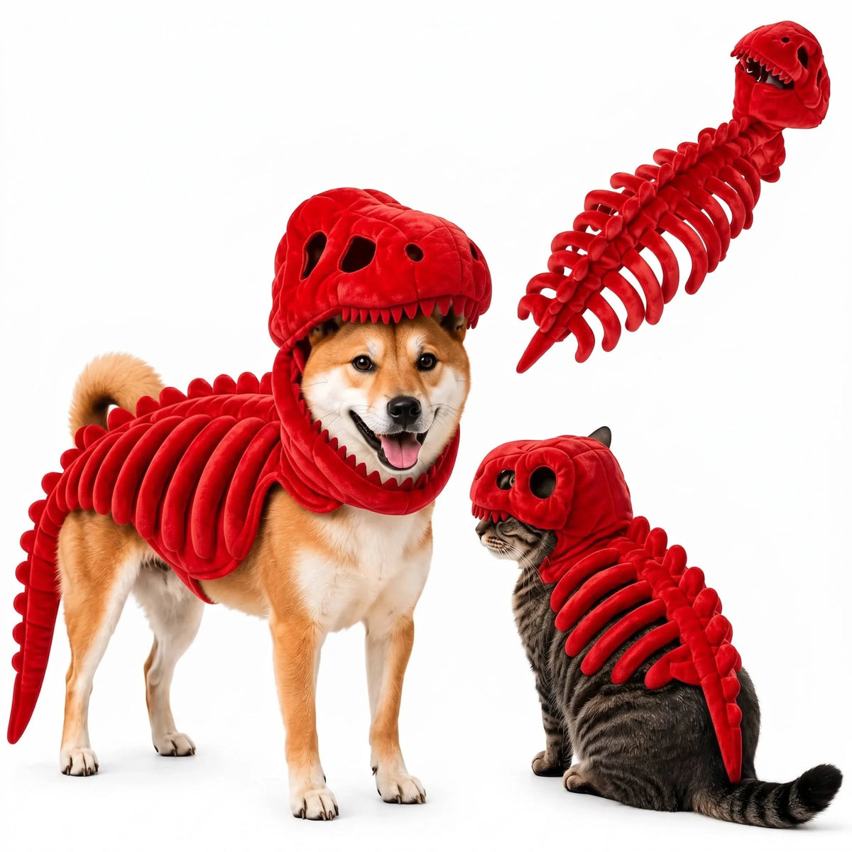 Pet Costume 3D Skeleton Design Machine-Washable Stretch Plush