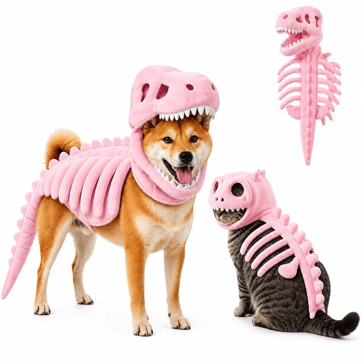 Pet Costume 3D Skeleton Design Machine-Washable Stretch Plush