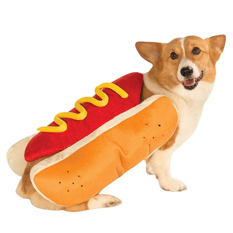 Pet Costume Hot Dog Design Cotton Plush Adjustable Fit