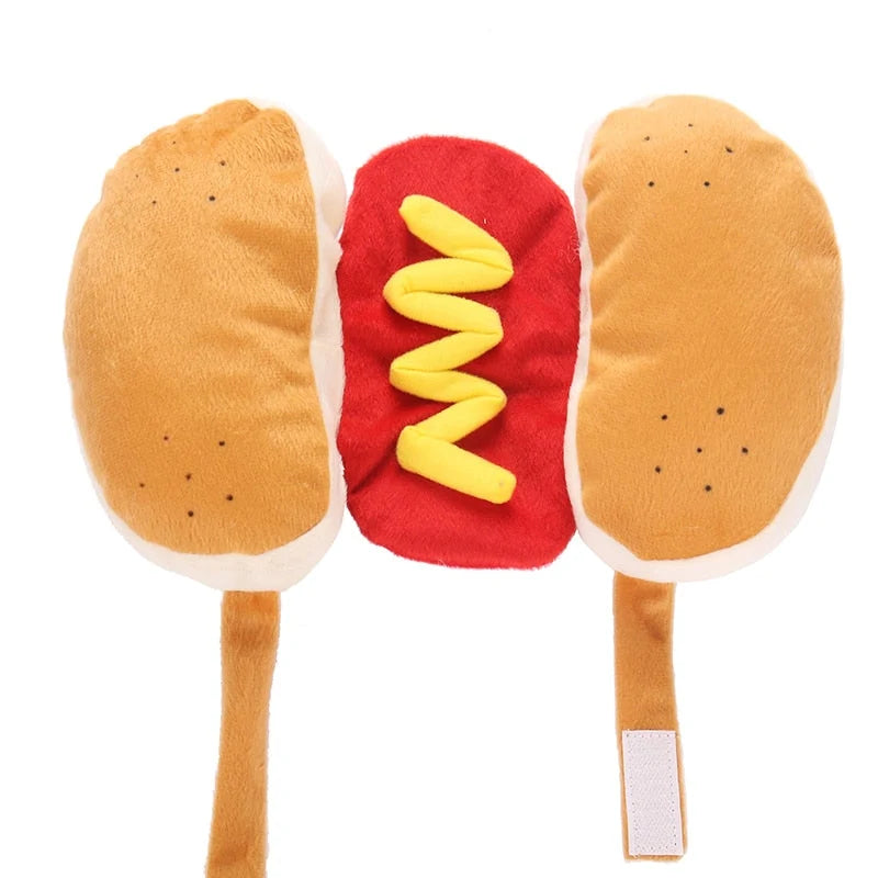 Pet Costume Hot Dog Design Cotton Plush Adjustable Fit