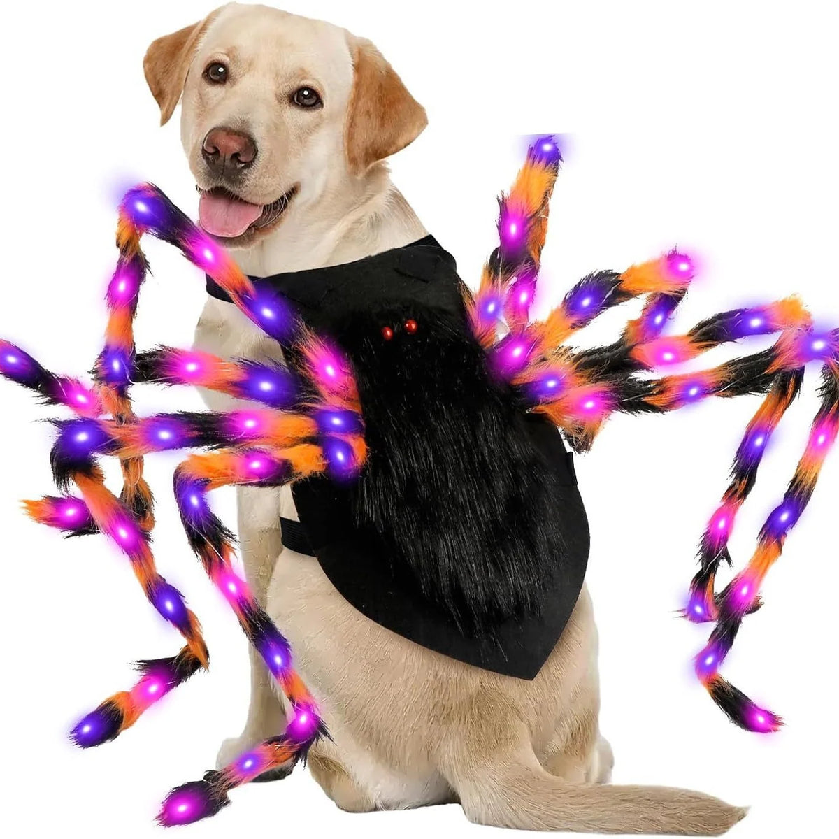Pet Costume Spider Design Eight Plush Legs Adjustable Velcro