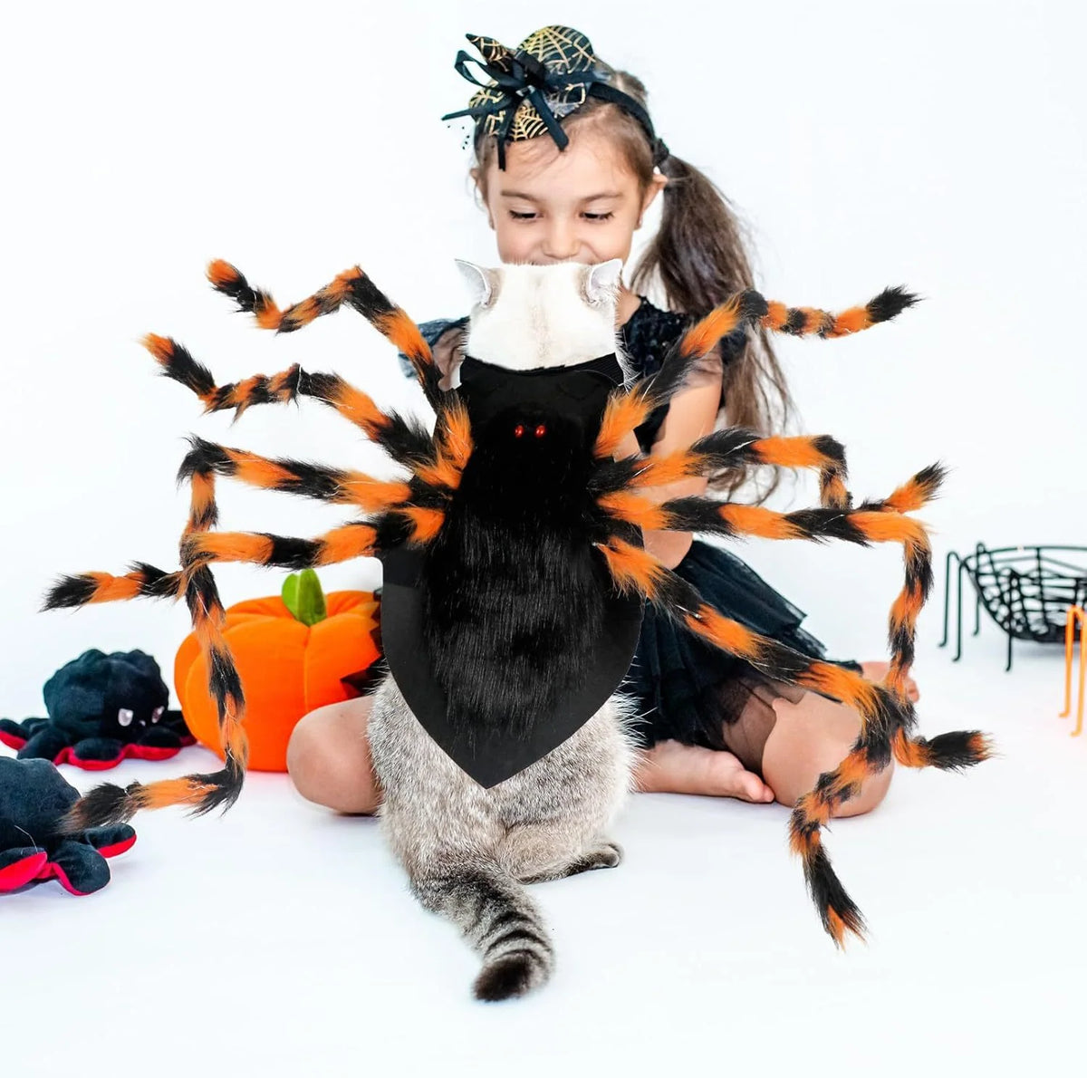 Pet Costume Spider Design Eight Plush Legs Adjustable Velcro