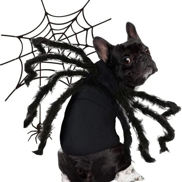 Pet Costume Spider Design Eight Plush Legs Adjustable Velcro