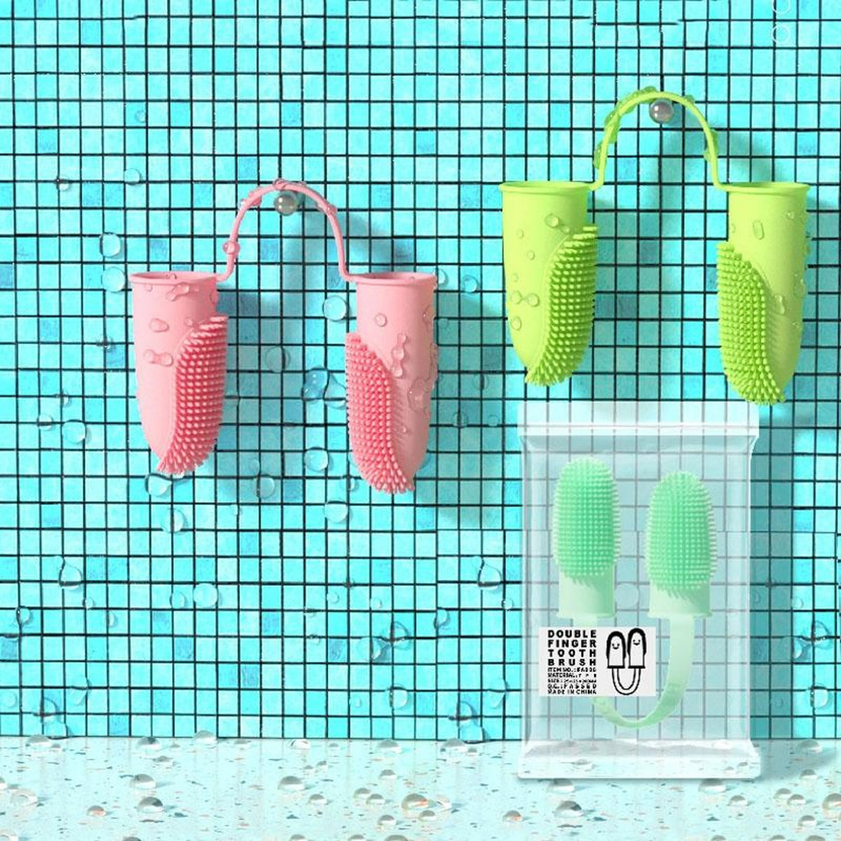 Pet Finger Toothbrush Dual-Finger 800+ Soft Bristles