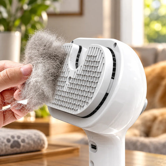 Pet Grooming Brush Built-In Mist USB Rechargeable Tangle-Free