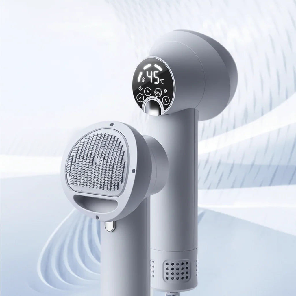 Pet Grooming Dryer Brush Warm Airflow Adjustable Settings