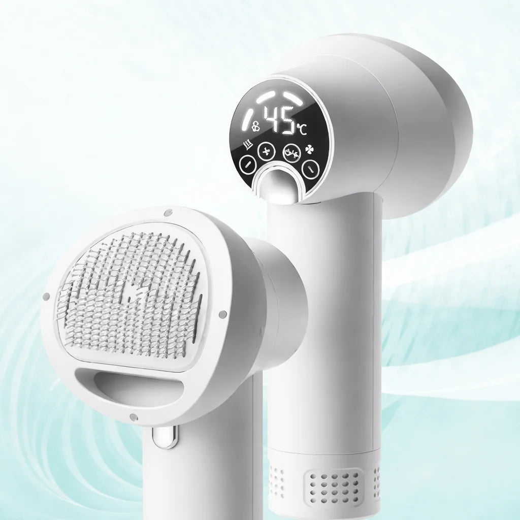 Pet Grooming Dryer Brush Warm Airflow Adjustable Settings