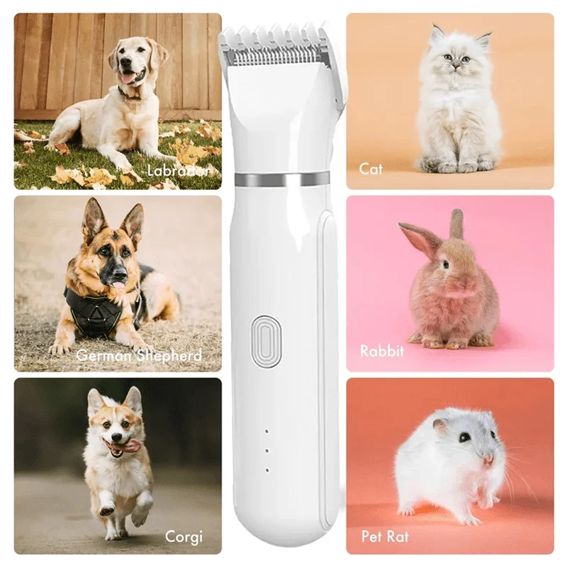 Pet Grooming Trimmer 4-in-1 Quiet Cordless USB Charging